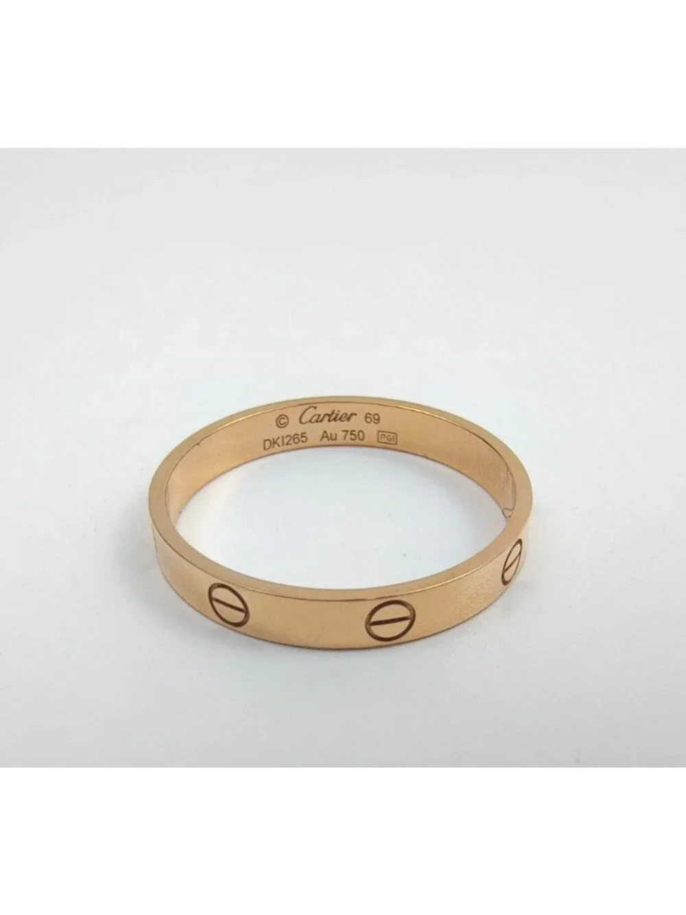 Pre-Owned Cartier 18K Love Wedding Band Ring Rose Gold Size69